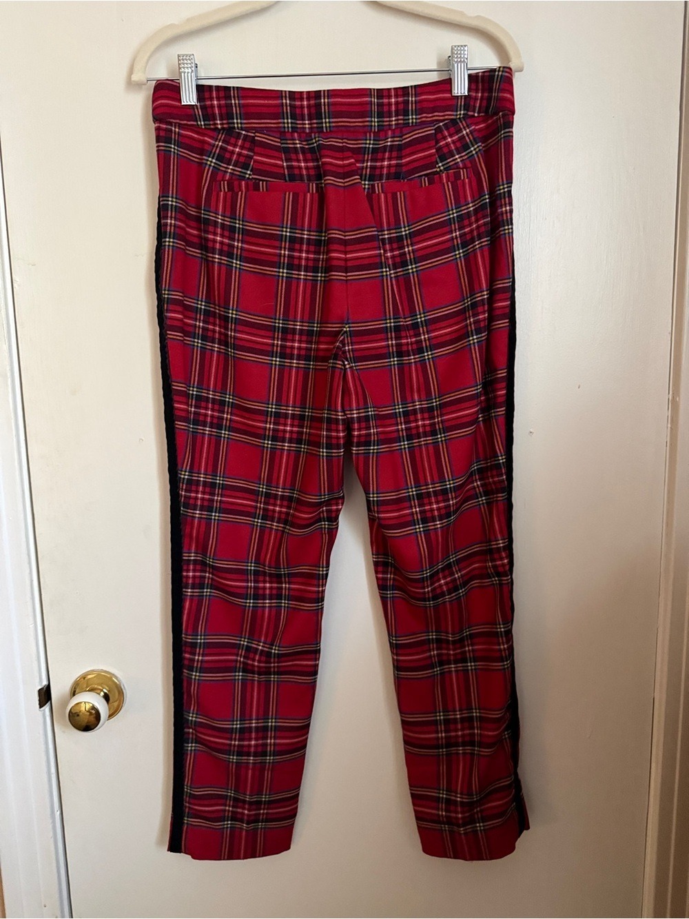 Talbots Red Plaid Straight-Leg Women's Pants - Picture 5 of 6